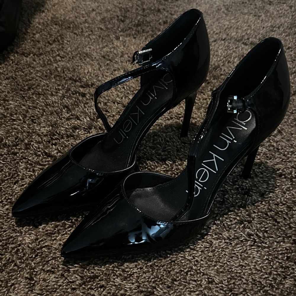 Calvin Klein Glossy Black Heels